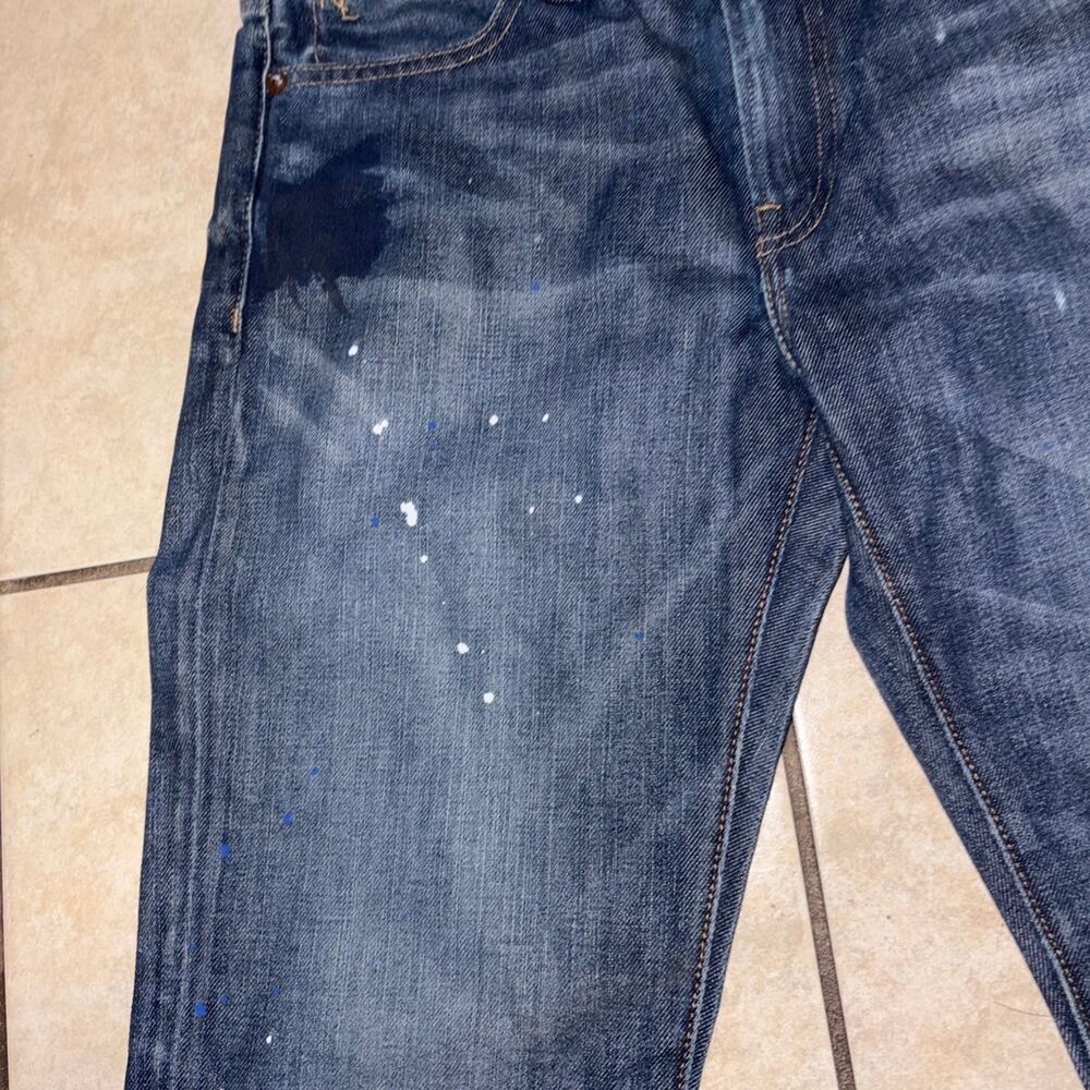 Polo Ralph Lauren Astor slim boyfriend size 27 paint flowers blue - Picture 7 of 11